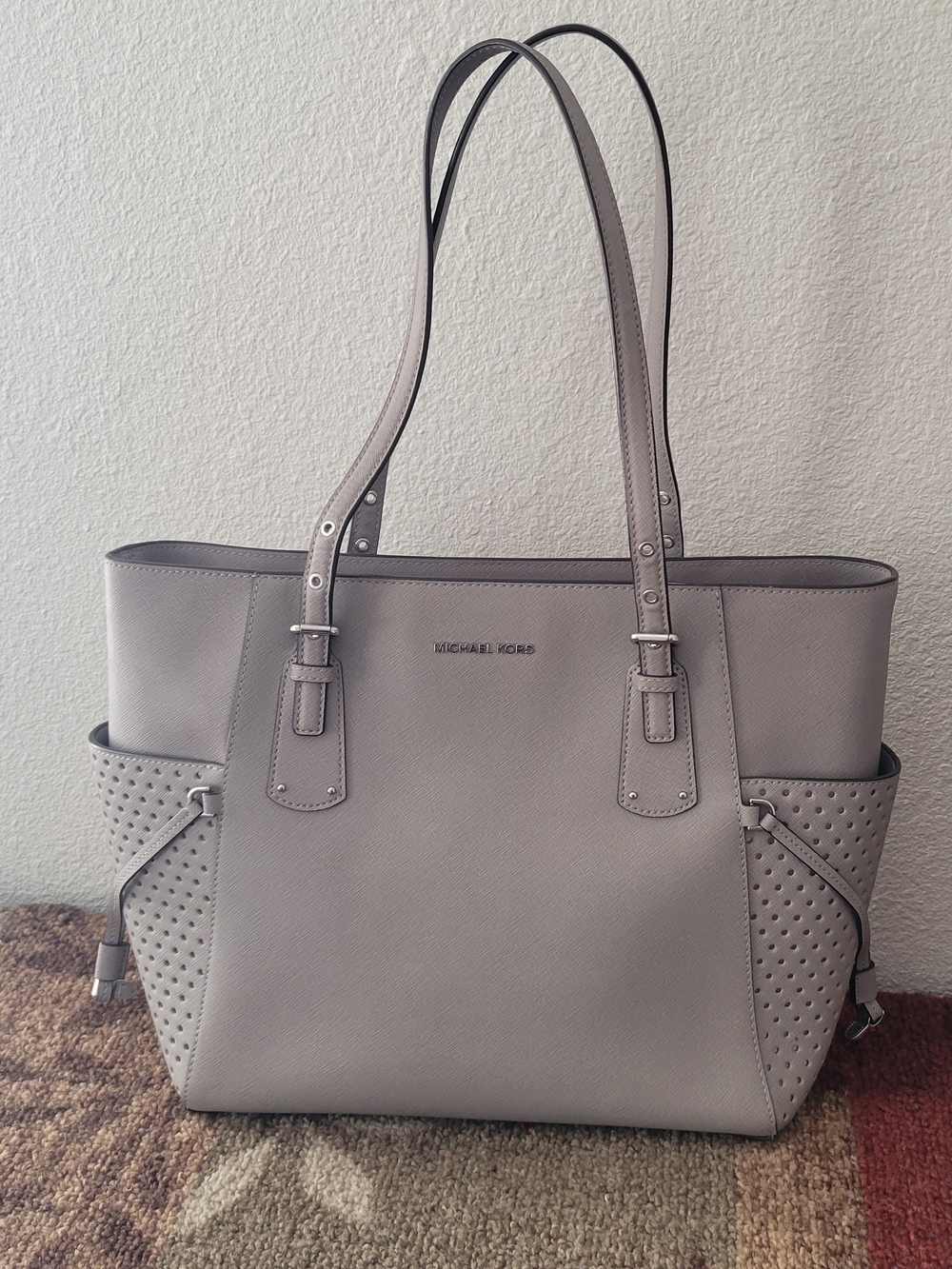 Michael Kors Grey Saffiano Leather Tote Bag